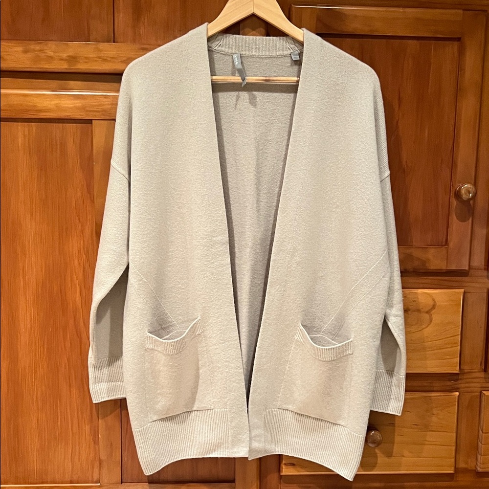 Vince Cream Open-Front Cardigan